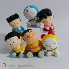 6pcs/set 4-6cm DoraemonCartoon Anime PVC Figure