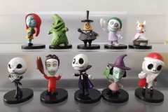 10pcs/set 6cm The Nightmare Before Christmas Cartoon Anime PVC Figures