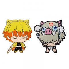 2 Styles Demon Slayer: Kimetsu no Yaiba Cartoon Pin Anime Alloy Brooch