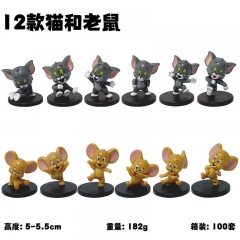 12pcs/set Tom and Jerry Cartoon Anime PVC Figure