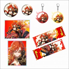 7 Styles Genshin Impact Cartoon Pin Anime Brooch/Keychain