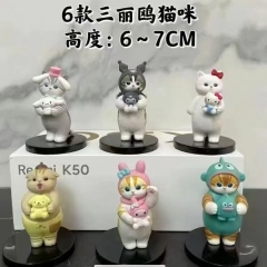 6PCS/SET 6-7cm Sanrio Cartoon Anime PVC Figure