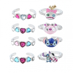 4 Styles Lilo & Stitch Cartoon Anime Alloy Ring