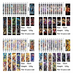 12个一套）七龙珠 动漫明星周边印花圆珠笔中性笔