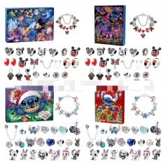 12 Styles Lilo & Stitch Christmas Series Jewelry Cartoon Blind Box Anime Bracelets