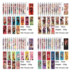 12个一套）地缚少年花子君 动漫明星周边印花圆珠笔中性笔