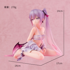 跨境新品 坐姿粉红伊芙美少女手办 小恶魔二次元模型机箱车载景品