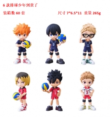6pcs/set 8cm Haikyuu Cartoon Anime PVC Figure Toy