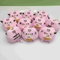 10个）9CM胖吉猫挂件毛绒玩具公仔包包钥匙扣玩偶挂件粉色