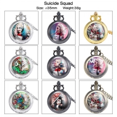 9 Styles Suicide Squad Cartoon Rotational Anime Small Necklace Pocket Watch