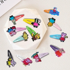 12 Styles Peppa Pig Cartoon Anime BB Hairpin Hair Clip
