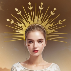 Halo Crown Moon Stars Goddess Anime Headband Crowns Tiaras Hair Band