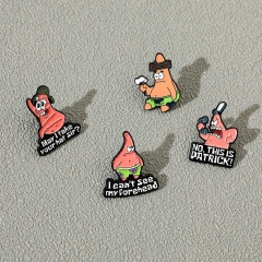 4 Styles SpongeBob SquarePants Cartoon Pin Anime Alloy Brooch