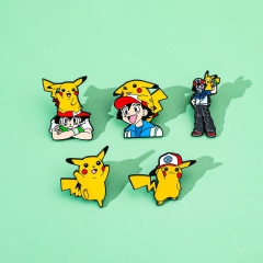 5 Styles Pokemon Cartoon Pin Anime Alloy Brooch