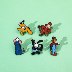 5 Styles Mickey Minnie Mouse Cartoon Pin Anime Alloy Brooch