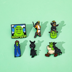 6 Styles Shrek Cartoon Pin Anime Alloy Brooch