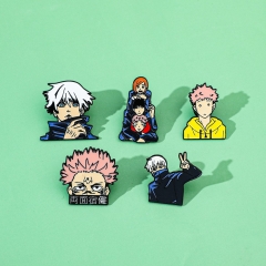 5 Styles Jujutsu Kaisen Cartoon Pin Anime Alloy Brooch