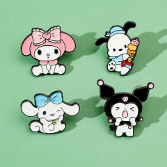 4 Styles Sanrio Kuromi Cinnamoroll My Melody Cartoon Pin Anime Alloy Brooch