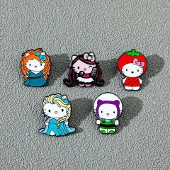 5 Styles Sanrio Hello Kitty Cartoon Pin Anime Alloy Brooch