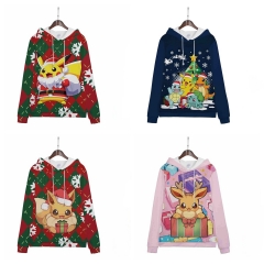 4 Styles Pokemon Christmas Cartoon Anime Hooded Hoodie