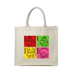 2 Styles Super Mario Bro Cartoon Anime Canvas Shopping Bag