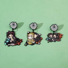 3 Styles Demon Slayer: Kimetsu no Yaiba Cartoon Pin Anime Alloy Brooch