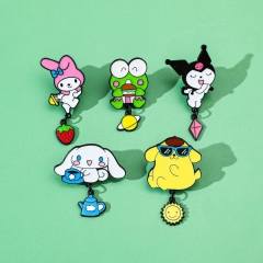 5 Styles Sanrio Kuromi Cartoon Pin Anime Alloy Brooch