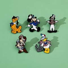 5 Styles Mickey Minnie Mouse Donald Duck Cartoon Pin Anime Alloy Brooch