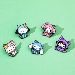 5 Styles Sanrio Kuromi My Melody Cartoon Pin Anime Alloy Brooch