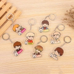 7 Styles K-POP BTS Bulletproof Boy Scouts Cartoon Anime Acrylic Keychain
