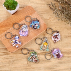 7 Styles Hatsune Miku Cartoon Anime Acrylic Keychain