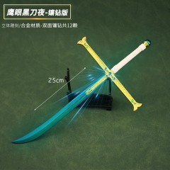 25cm海贼王动漫周边 米霍克剑豪武器鹰眼黑刀夜合金模型手办玩具摆件