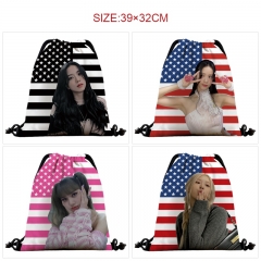 39*32cm 8 Styles Black Pink Cartoon Anime Drawstring Bag