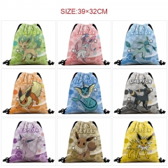 39*32cm 14 Styles Pokemon Cartoon Anime Drawstring Bag