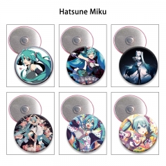 初音未来 动漫强磁马口铁冰箱贴磁吸贴吧唧胸章直径58mm