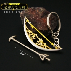 塞尔达周边 王国之泪 迷你林克光之弓箭金属模型玩具钥匙扣6cm