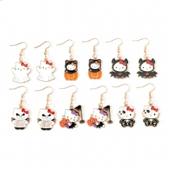 6 Styles The Nightmare Before Christmas Hello Kitty Cartoon Alloy Anime Earring