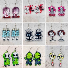 9 Styles The Nightmare Before Christmas Cartoon Acrylic Anime Earrings