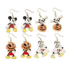 4 Styles Hallowmas Mickey Minnie Mouse Cartoon Alloy Anime Earrings