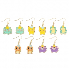 8 Styles Pokemon Pikachu Cartoon Alloy Anime Earrings