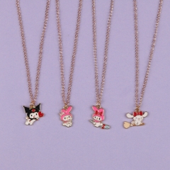 4 Styles Sanrio Kuromi Cinnamoroll My Melody Cartoon Anime Alloy Necklace
