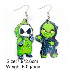 3 Styles The Nightmare Before Christmas Cartoon Acrylic Anime Earrings