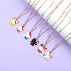 6 Styles Hello Kitty Cartoon Anime Alloy Necklace
