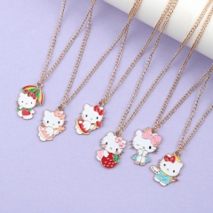 6 Styles Hello Kitty Cartoon Anime Alloy Necklace