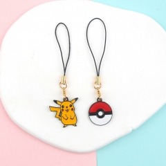 2 Styles Pokemon Cartoon Anime Alloy Phone Strap