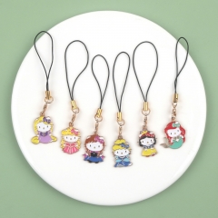 6 Styles The Little Mermaid Hello Kitty Cartoon Anime Alloy Phone Strap