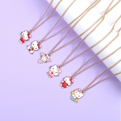 6 Styles Hello Kitty Cartoon Anime Alloy Necklace
