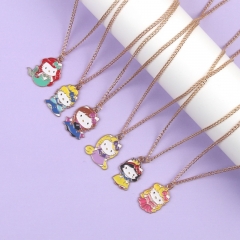 6 Styles The Little Mermaid Hello Kitty Cartoon Anime Alloy Necklace