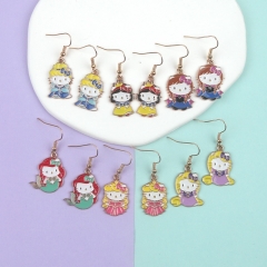 6 Styles The Little Mermaid Hello Kitty Cartoon Anime Alloy Earring