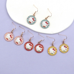 4 Styles Hello Kitty Cartoon Anime Alloy Earring